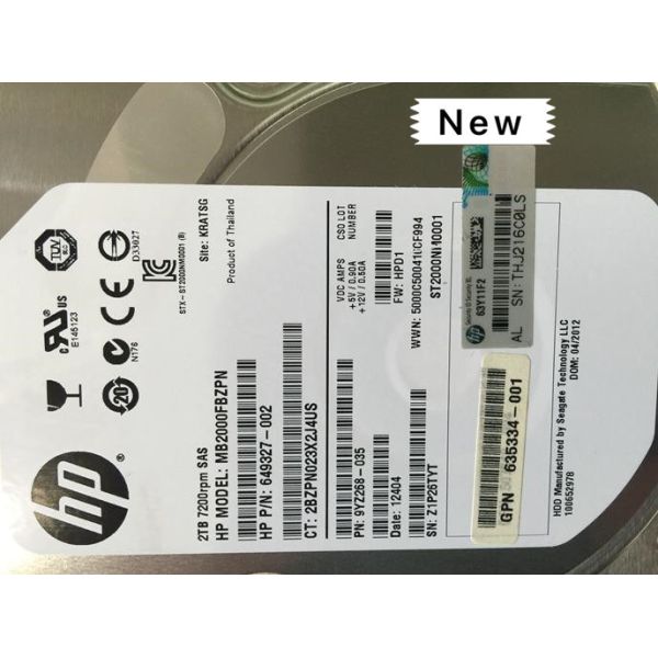 HDD Type Server Hard Disk AW590A 602119-001 2TB M6612 SAS EVA P6300 P6500