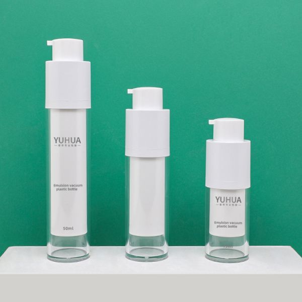 Airless PET Plastic Bottle 15ml 30ml 50ml Transparent Round Shape