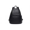 Buy cheap Notebook Black Leather Backpack Womens , Two Layers Large Leather Rucksack from wholesalers