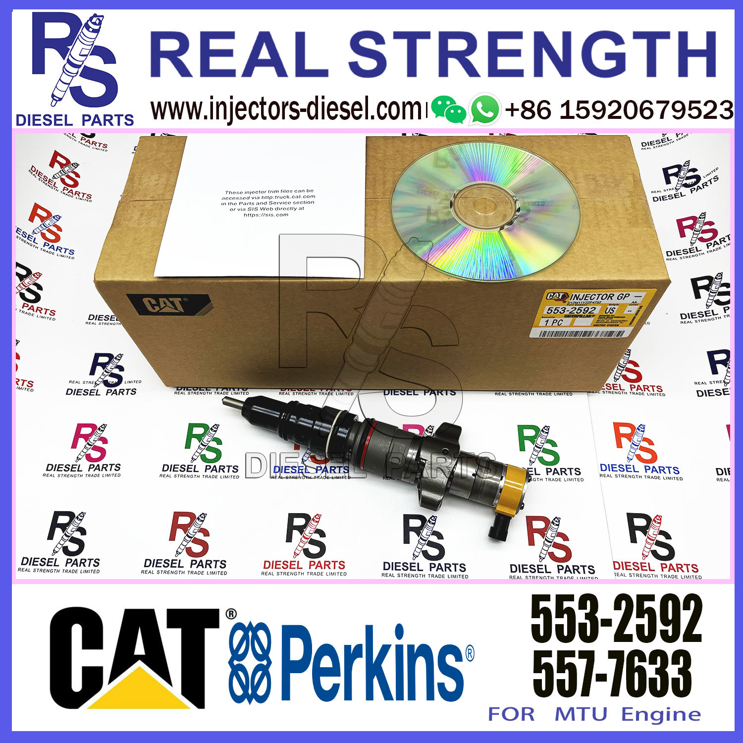 CAT 553-2592 Common Rail Fuel Injector 557-7633 387-9433 For Caterpillar C9 Excavator