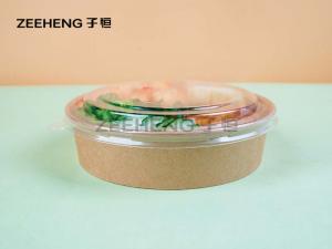 Quality ZIFEI Biodegradable Disposable Brown Bowls With Plastic Lids for sale