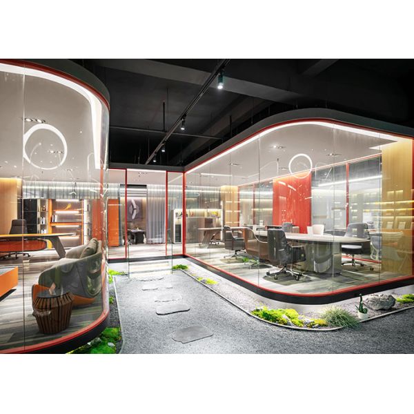 Panoramic 108 Series Frameless Glass Partition System Seamless Transparency