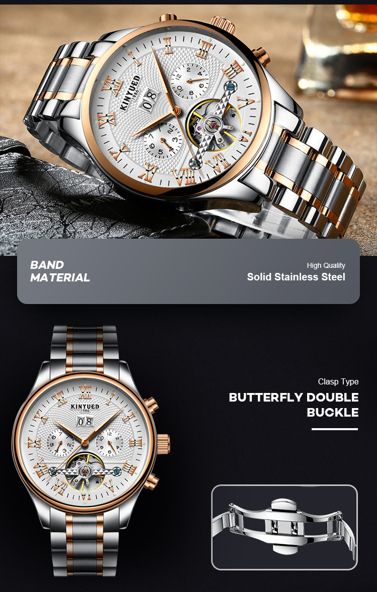 Wholesales China men steel automatic skeleton mechanical watch automatic watch luxury