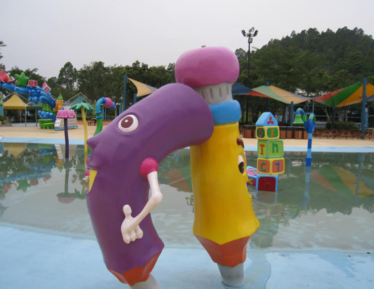 Customized Commercial Lovely Pencils Spray for Outdoor Spray Park Equipment