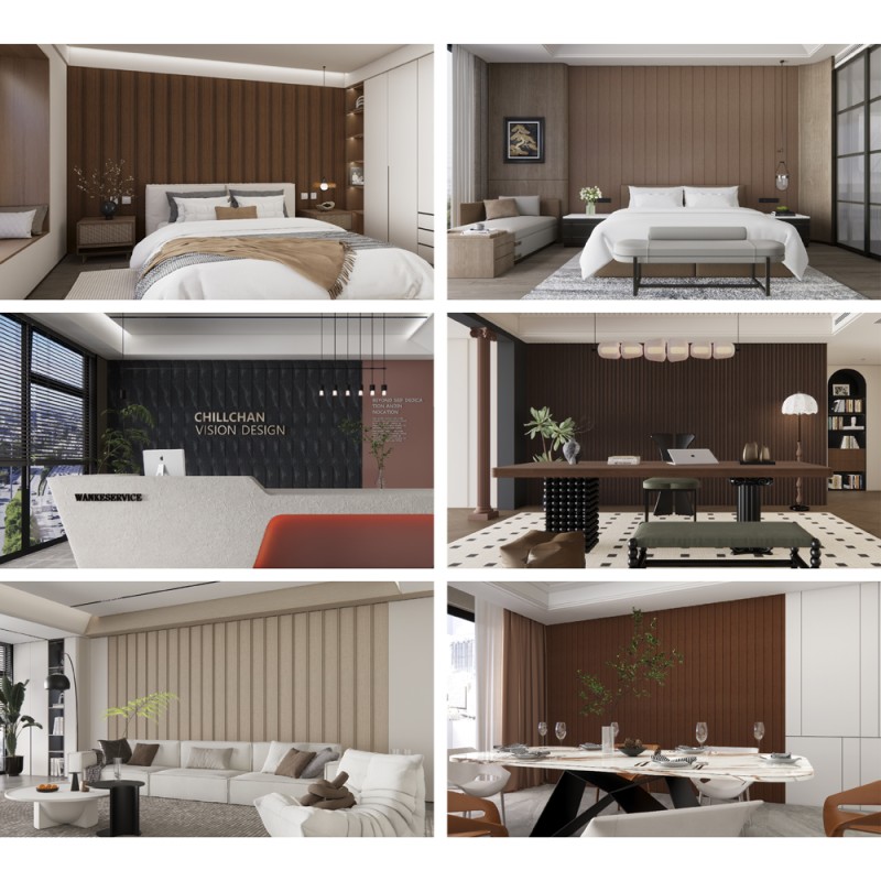 Wood Grain WPC Wall Cladding Panel Waterproof Decorative Interior Composite Wall Board