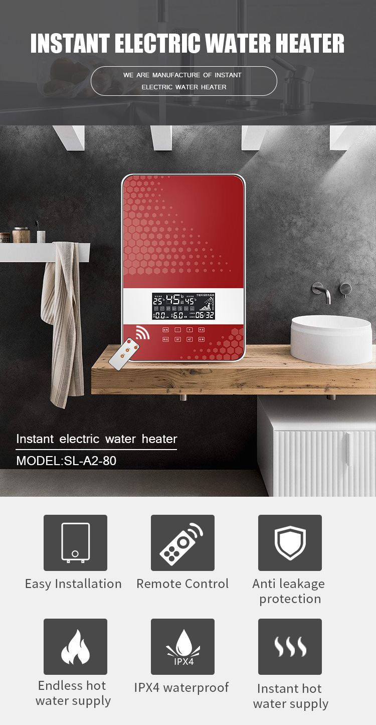 8KW Electric Instant Hot Water Heater For Showers Portable ROHS
