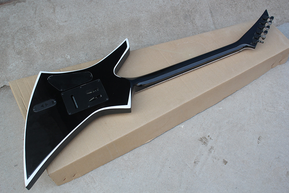 Factory Custom Black Body Electric Guitar whit Floyd Rose,White Binding Neck,Black Hardware,Rosewood Fretboard