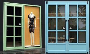 Quality 96x80 UPVC Double French Doors For Commercial for sale