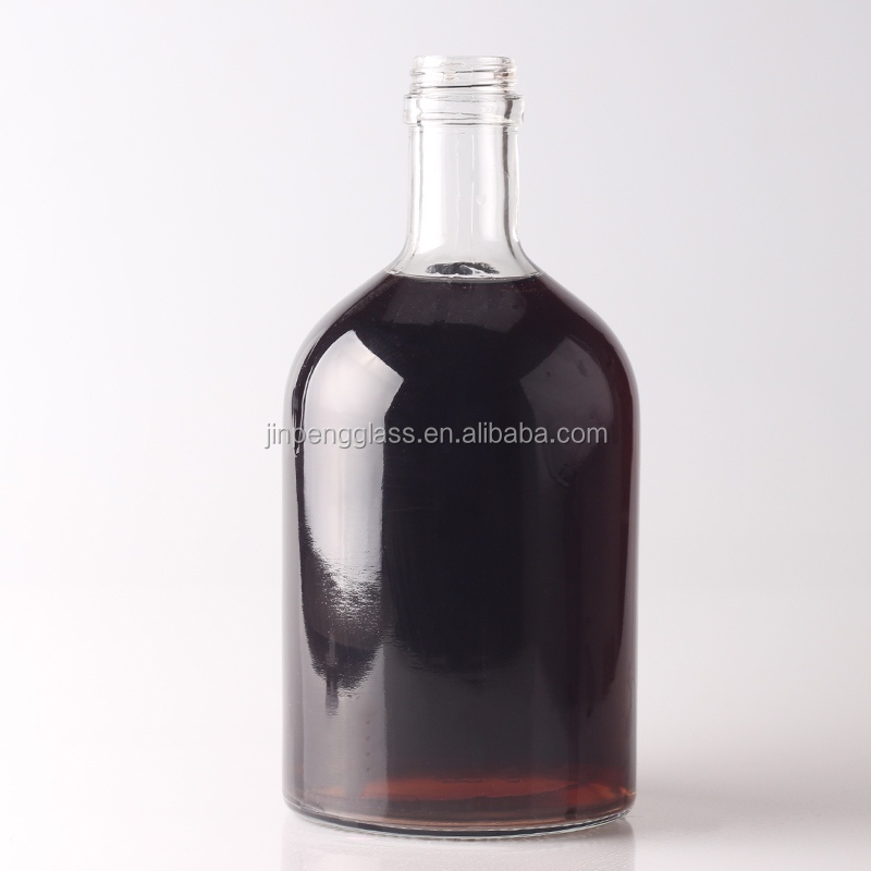 Customized Round Glass Bottle 500ml 750ml with Cork Cap and Customized Logo