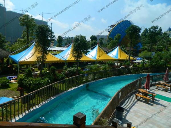 Buy Wind Resistant Pagoda Party Tent Blue And Yellow Colorful PVC Roof Cover For Party at wholesale prices