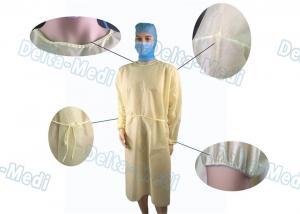 Quality PP Light Yellow Disposable Isolation Gowns Protective Surgery Clothing for sale