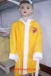 100% cotton children bath robe, pink , yellow , blue , white
