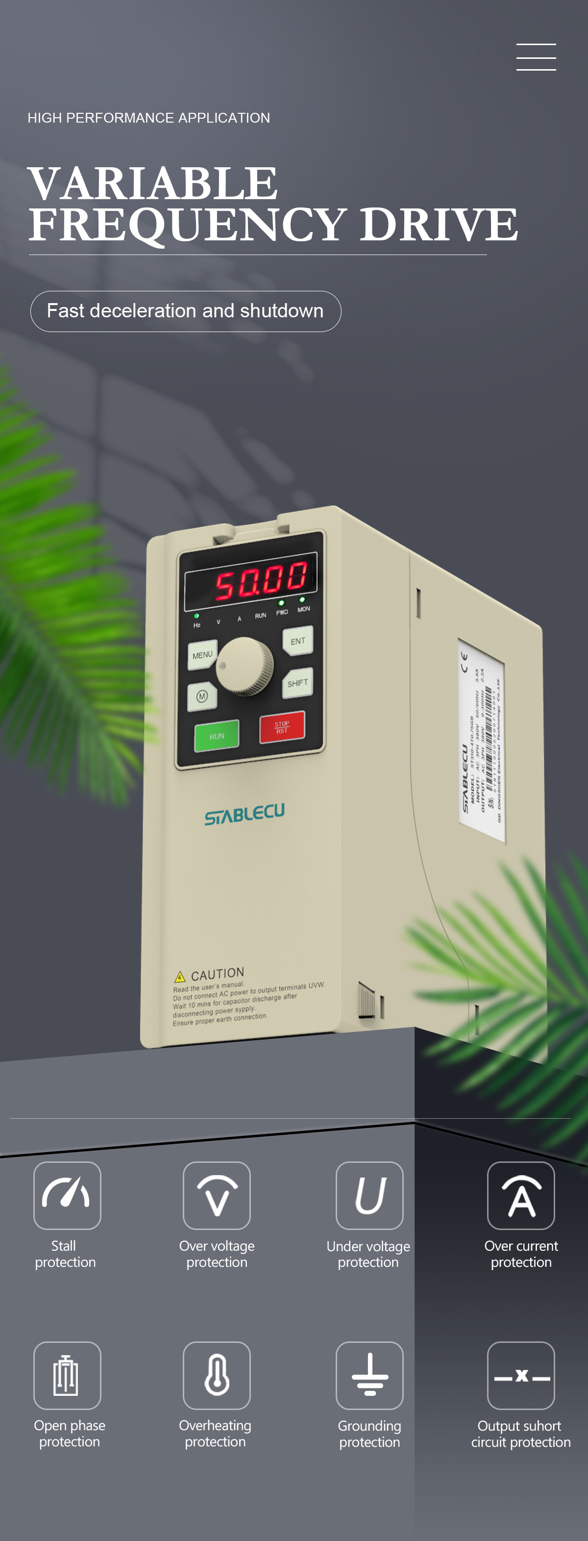 2.2KW 3.7KW Frequency Converter Inverter AC Drive 380V VFD Gray Color
