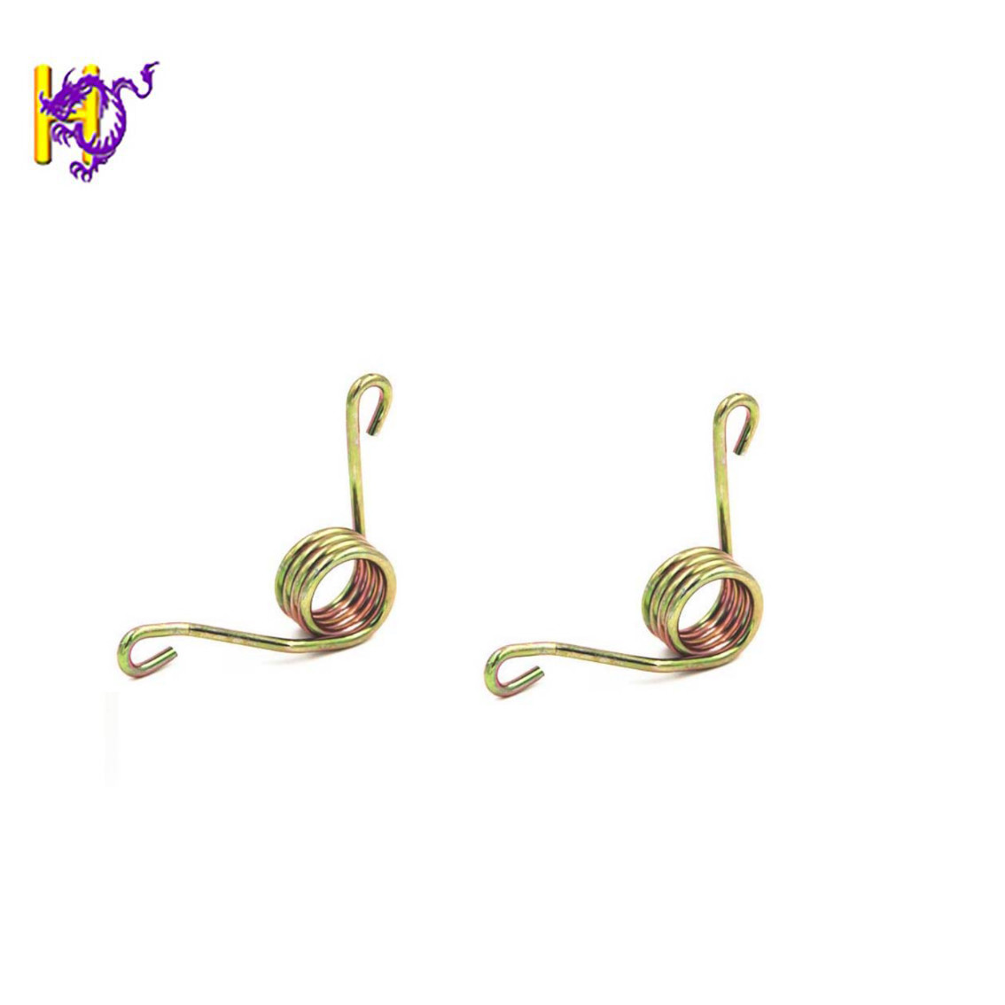 Carbon Steel Double Hook Torsion Coil Spring Special Shaped With Gold Zinc