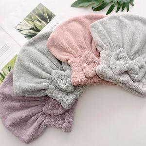 China Bamboo Charcoal 28x34cm Microfiber Turban Towel Anti Bacterial Quick Dry on sale