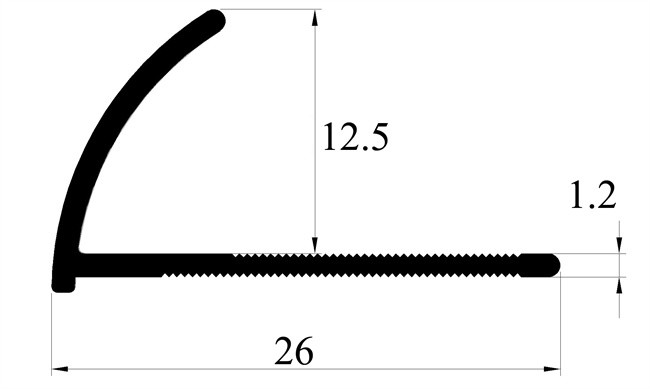 Polish Silver 12mm Tile Edge Trim , Aluminium 6063 Round Edge Metal Tile Trim