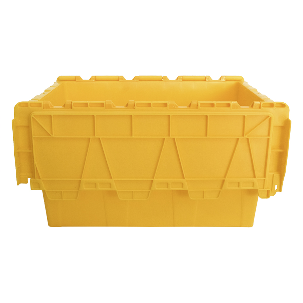 Customized Color Industrial Moving Box with Hinged Lid Plastic Nestable Container