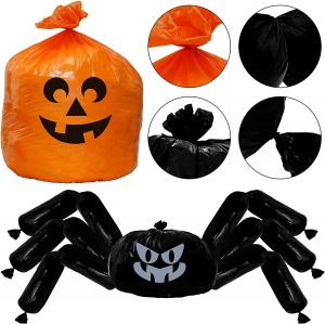 Quality Halloween Jumbo Spider Pumpkin Lawn Leaf Bags Party Decor for sale
