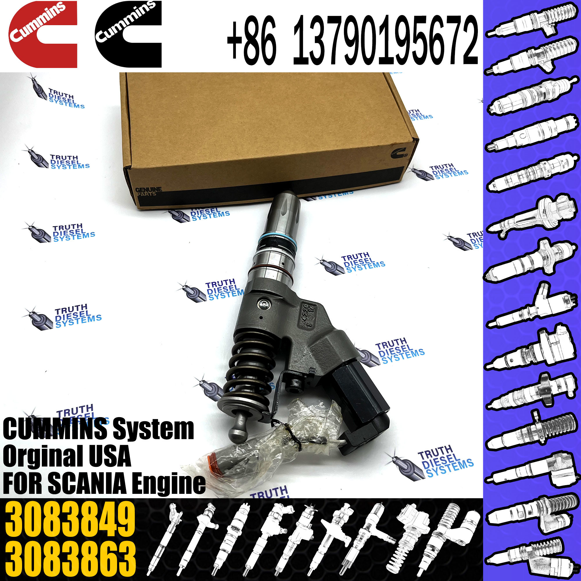 Diesel Engine Fuel Injector 3411756 3609922 3083849 For Cummins