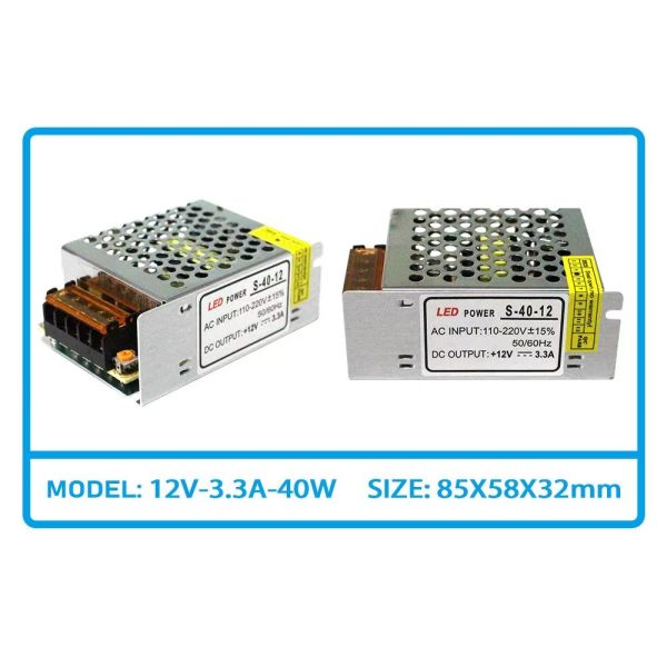40W DC 12V 3.3A Switch Power Supply LED Light Power