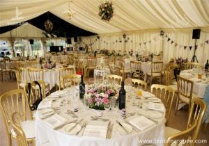 Quality Fixable Temporary 10x21m Alumminum Frame Luxury Wedding Tents With Lining Decorations for sale