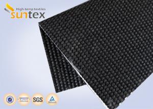 China 0.8mm Black Stainless Steel Wire Reinforced Pu Coated Intumescing Fire Barriers Fabric on sale