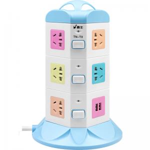 China 2 USB 230V Portable Power Socket With 11 Outlets Extension Cord on sale