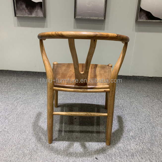 Y Restaurant Specific Solid Wood Dining Chair with NC/PU Paint and Wishbone Design