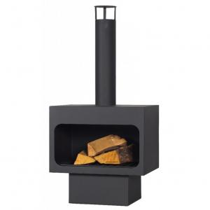 China Black Freestanding Garden Fireplace Carbon Steel Wood Burning Outdoor Chiminea on sale