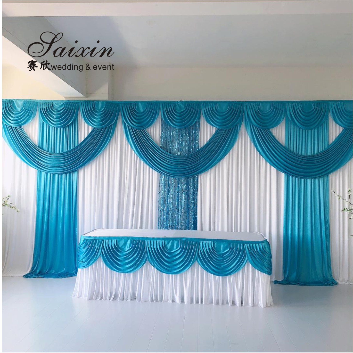 Unique wedding event stage decoration backdrop fabric sequin