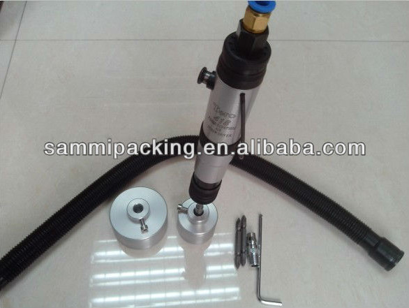 Portable Pneumatic Single Head Screw Pet Bottle LId Lock Capping Machine for Plastic Screw