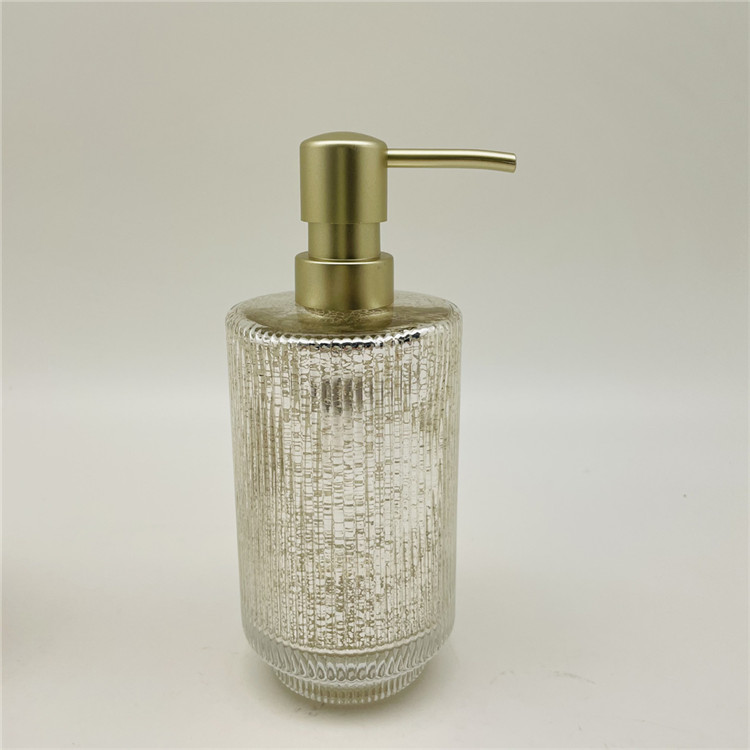 Vintage Ribbed Glass Bathroom Accessories Mercury Effect Round Shape
