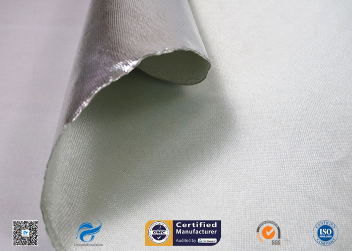 0.8mm Silver Aluminum Foil Laminated Fiberglass Fabric Heat Resistant
