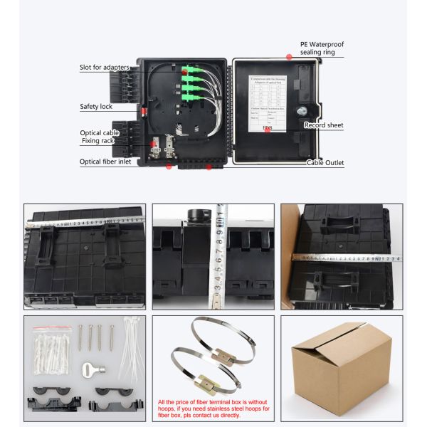 Small Fiber Optic Terminal Box , Drop Cable Box 16 Port for FTTH