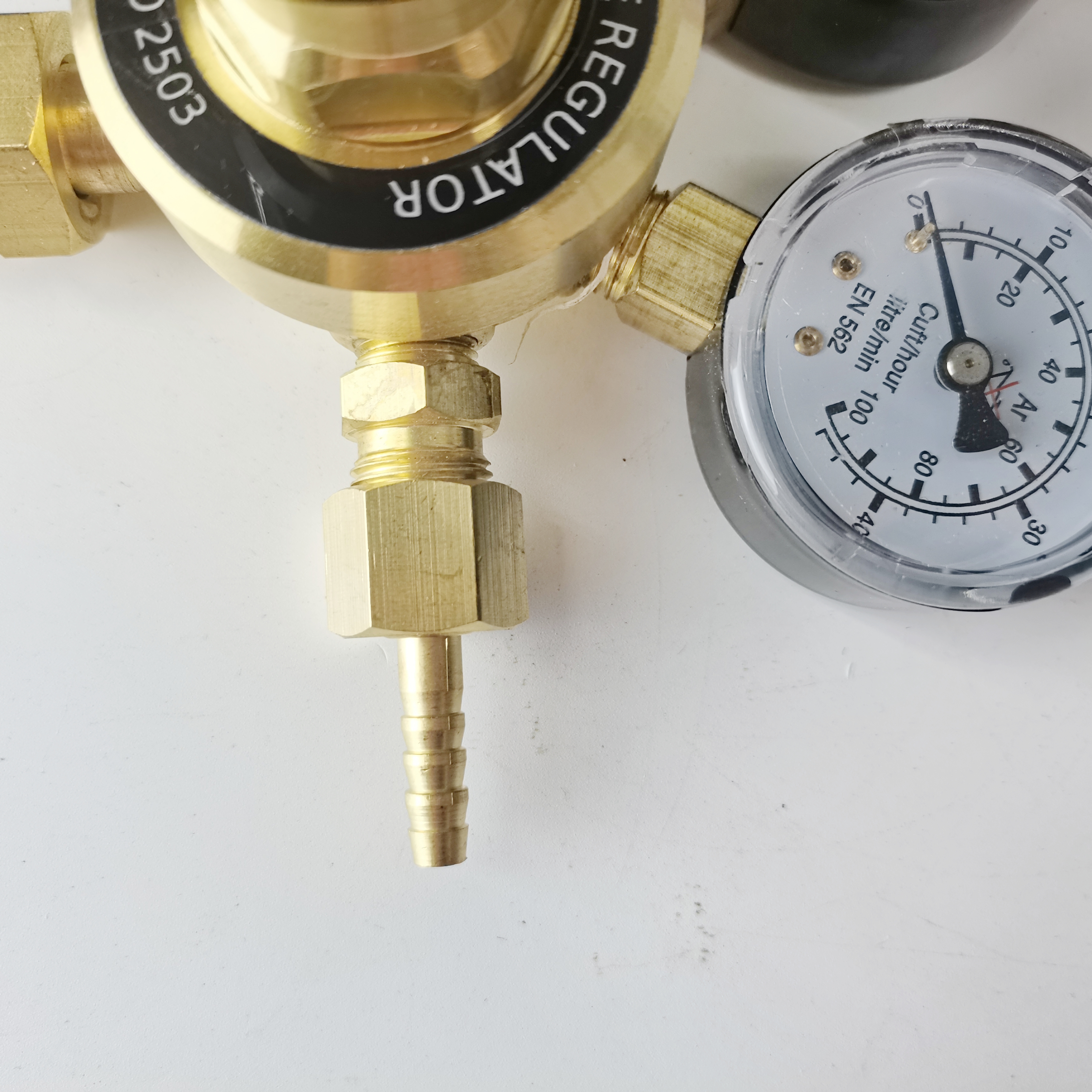 ODM Supported British Style Argon Gas Regulator Dual Co2 Flowmeter for High Pressure Mig Tig Welding