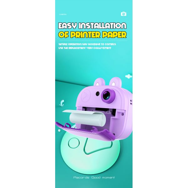 Kids Entertainment Mini Inkless Printer Portable For Stickers 3.7V
