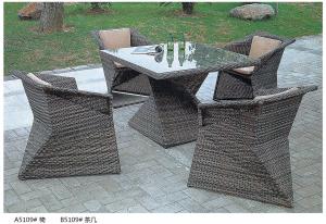 China modern pe rattan garden dining table chair outdoor furniture set on sale