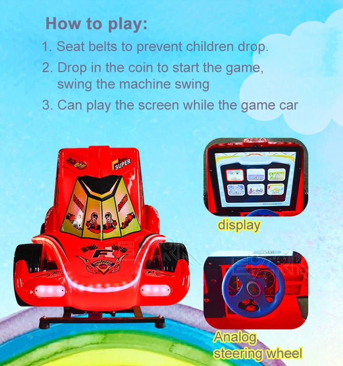 F1 Outrun 3D Electric Kids Swing Machine For Shopping Mall