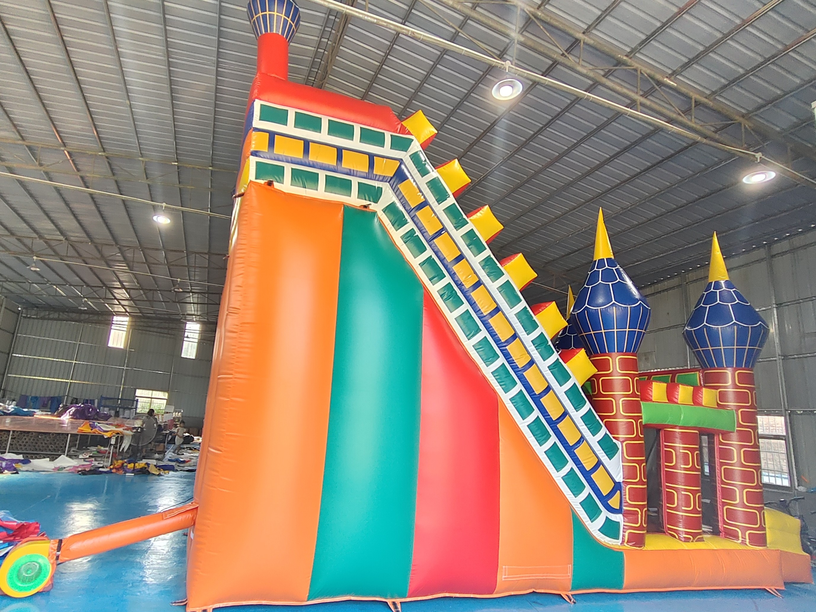 Commercial PVC Inflatable Slide Castle Wide Slides Exotic Charm Castle Inflatable Dry Slide For Kids And Adults