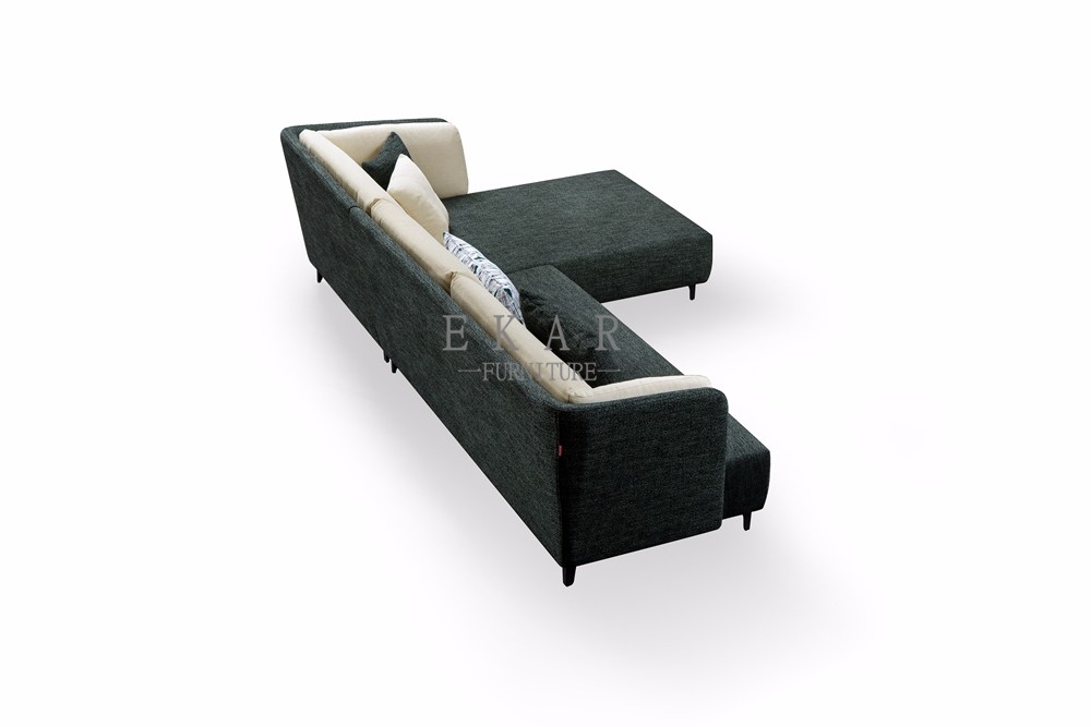 Living Room Furniture L Shaped Fabric Couch Corner Sofa Set