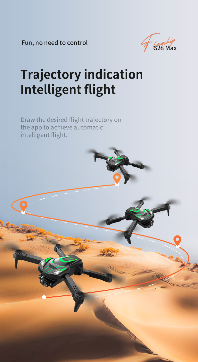 S28 Max Rc Remote Contral Dual Camera Drone With 4k Camera Fpv Drone Aircraft Toy Mini Drone 100 m Remote Control Distance