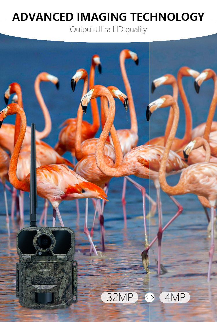 game&trail camera High-End for 4G hunting camera KW896 with Antenna 100ft Night Range 32MP 2K wildlife camera 4g