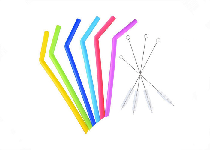 100% Silicone Reusable Drinking Straws / BPA Free Silicone Straws For Drinking