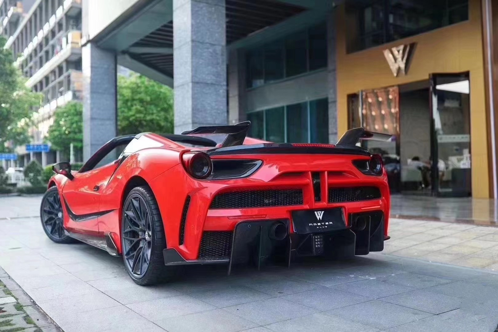 Auto Parts ForFerrari 488 Body Kit 488 Upgraded MSY Style Front and Rear Bumper Spoiler Carbon Fiber Body Kit