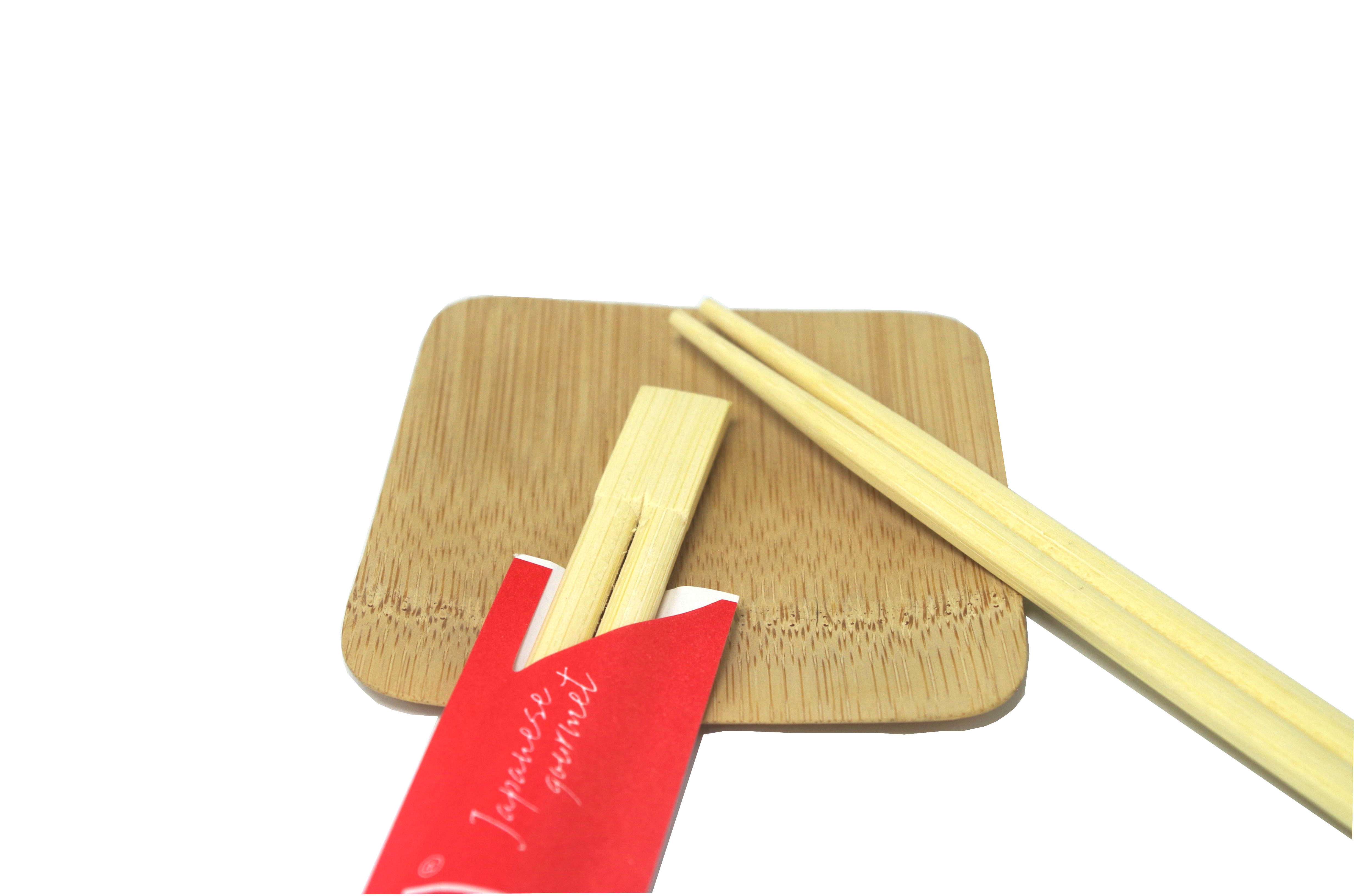 Paper Wrapped 23CM Disposable Bamboo Chopsticks With Customized Logo
