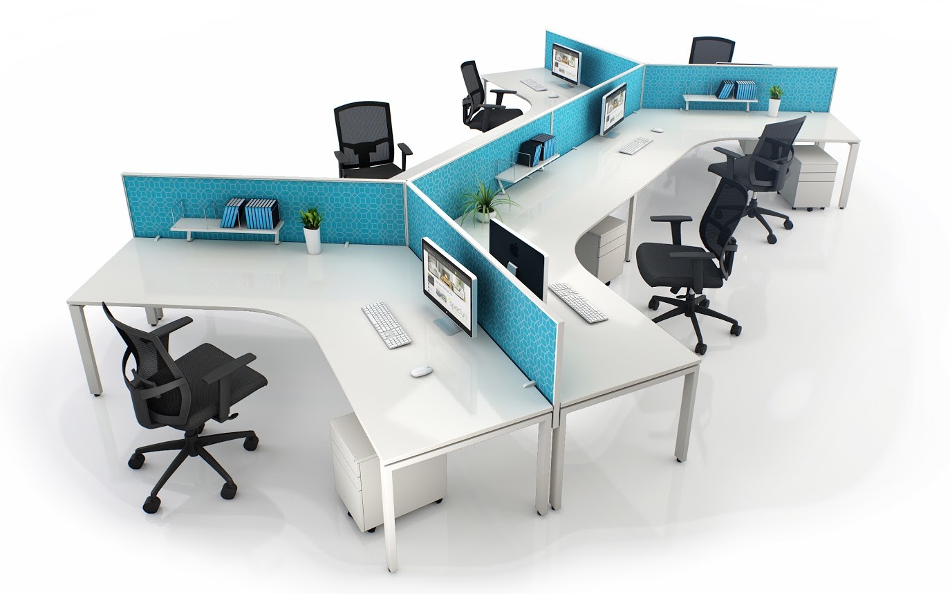 Steel Frame Universal Workstation Computer Table Furniture For 2 - 6 Person