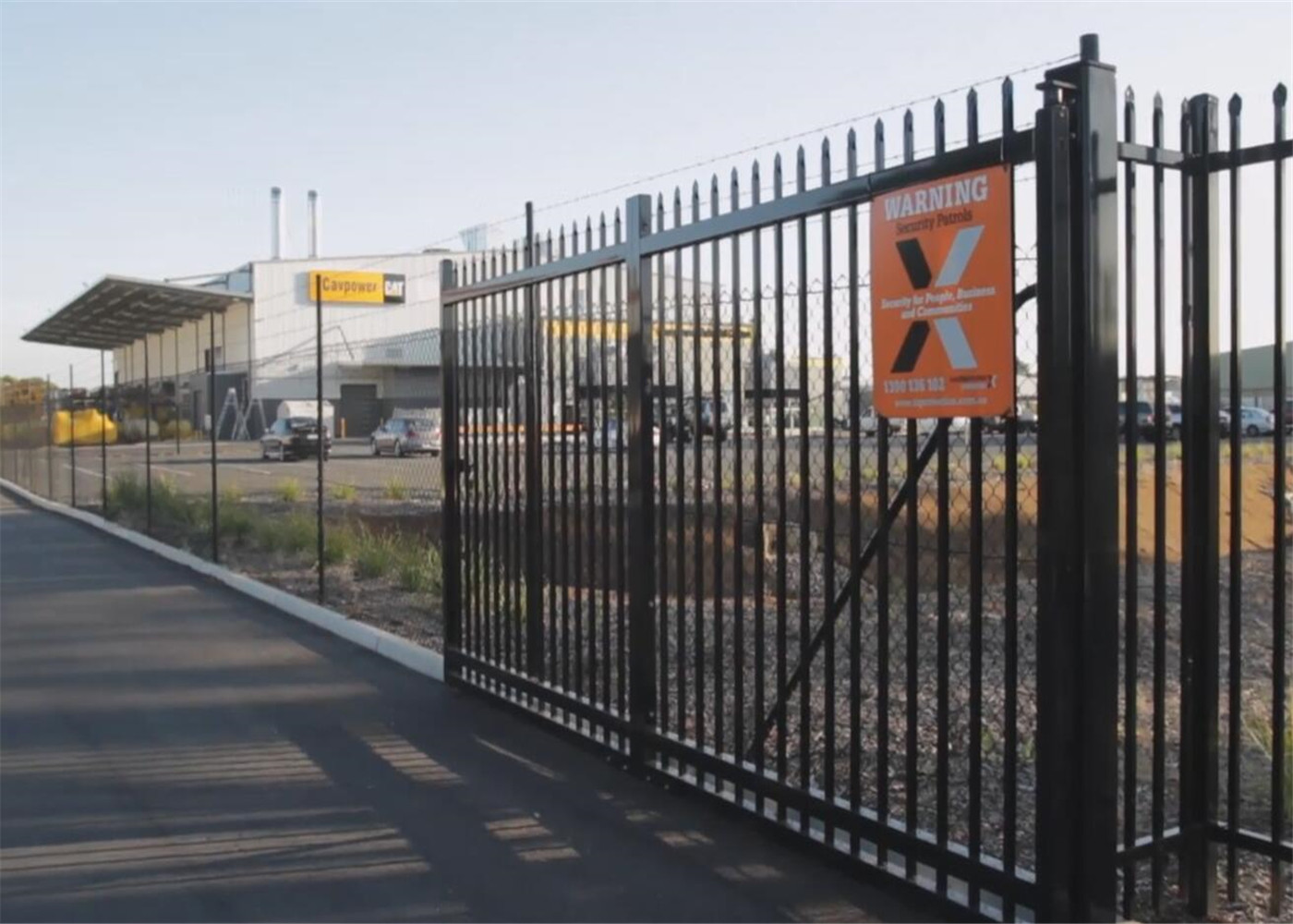 2100mm height x 2450mm width square flat picket HERCULES steel fence