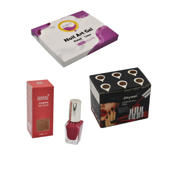 Cardboard False Nail Polish Box Skincare Custom Logo Cosmetics Packaging Box Lipsticks Essential Oil Box