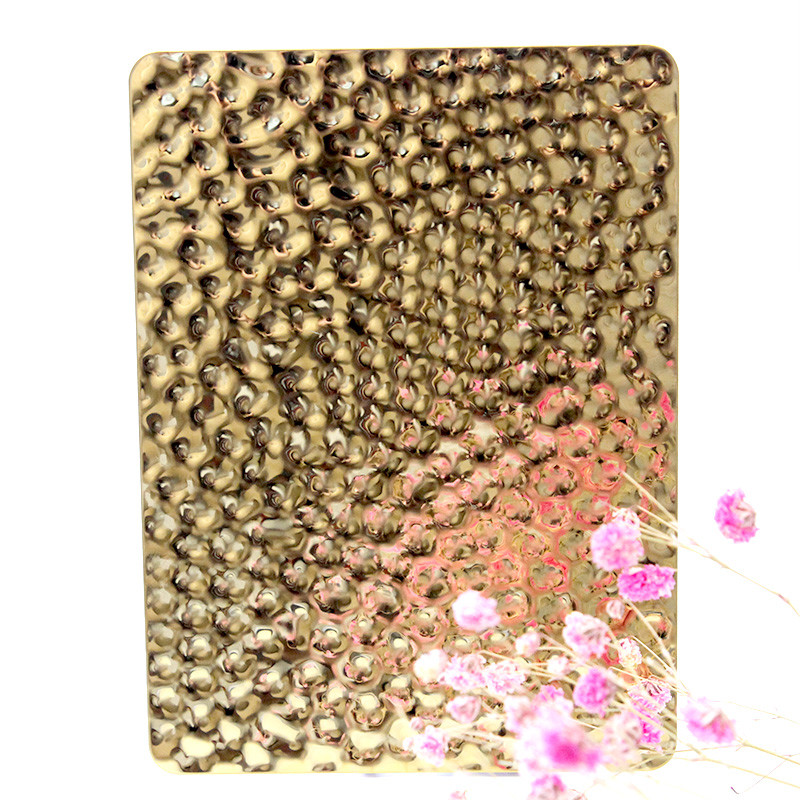 Silver Gold Color Water Ripple Stainless Steel Sheet For Ceiling Wall Panel Decoration