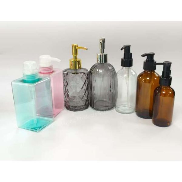 Brown Plastic Reusable Shampoo Containers Empty 500ml With Press Pump